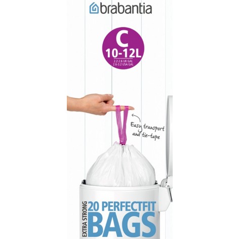 Мешки для мусора Brabantia PerfectFit C (10-12 л), 20 шт., в рулоне